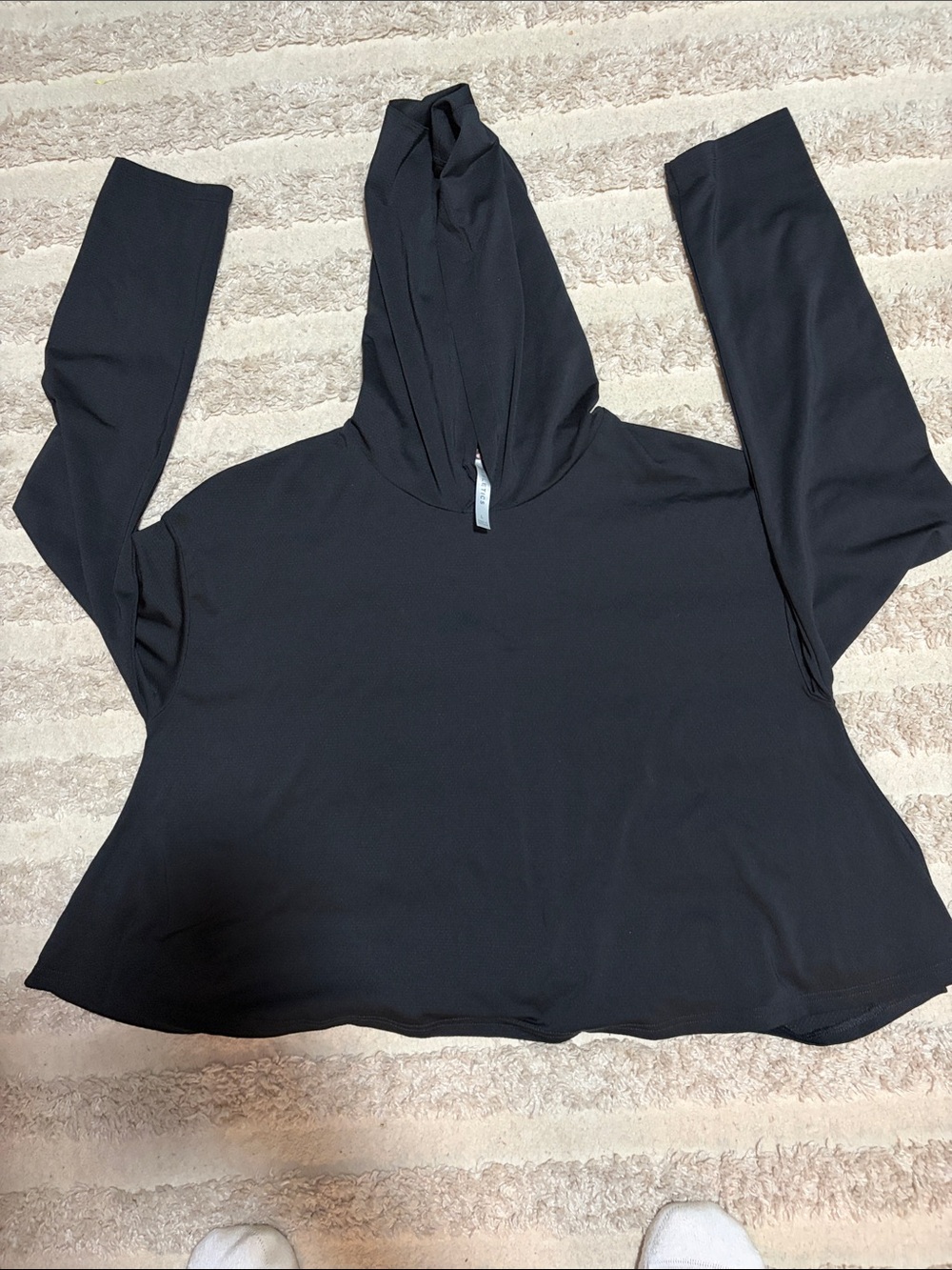 Fabletics Black Kaia Cropped Hoodie with Leopard Accent Size L